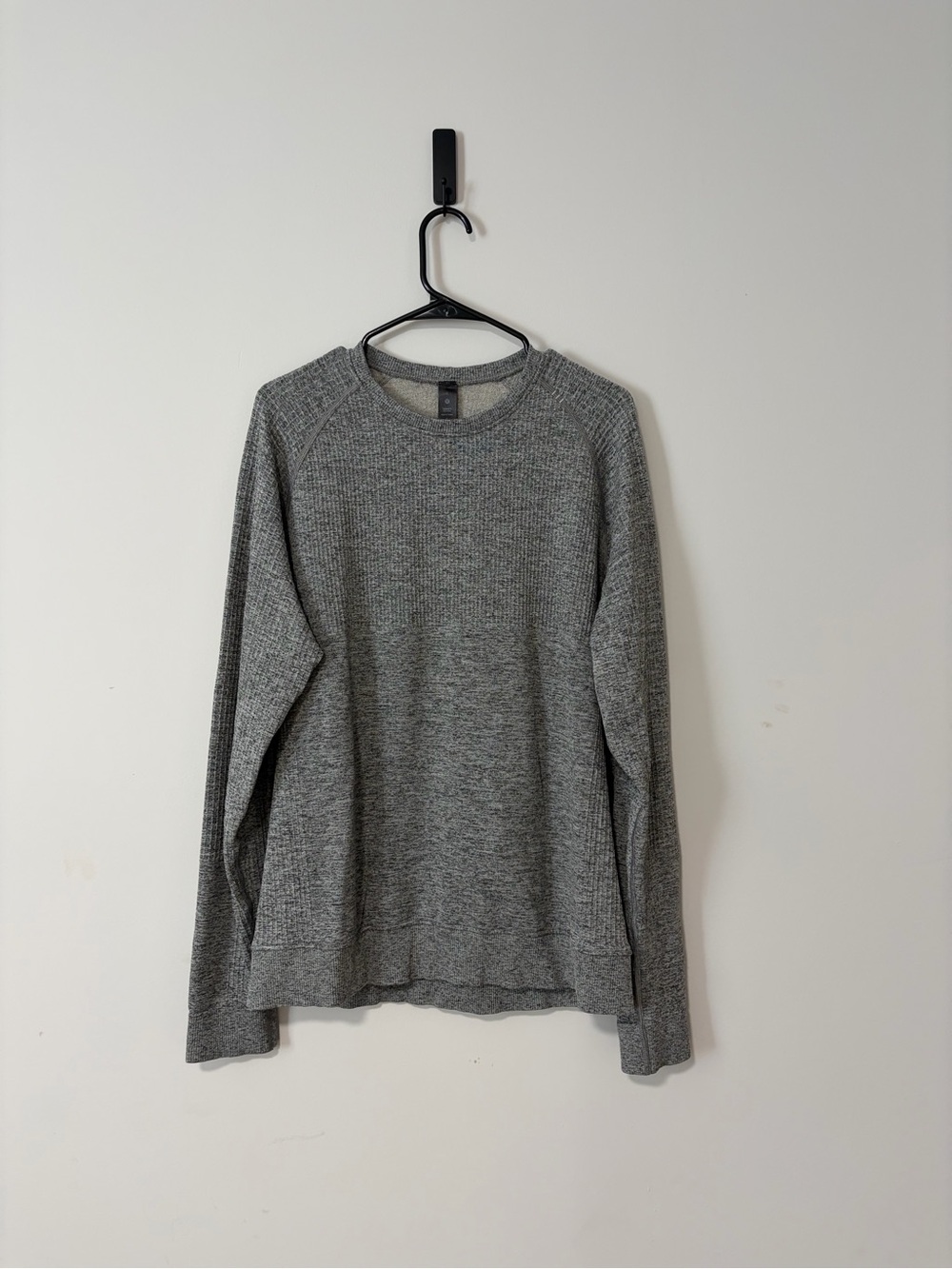 Men's Lululemon Grey Waffle Knit Crewneck Shirt heavy weight